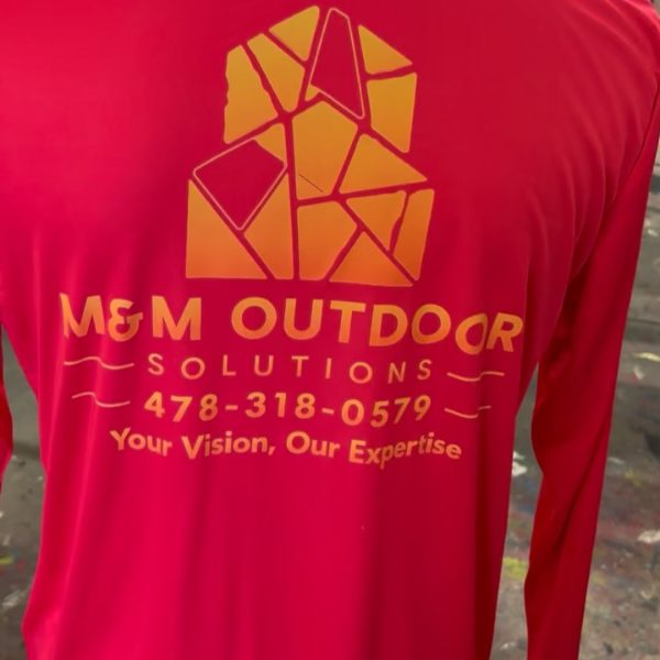 Red dry fit long sleeves with orange print