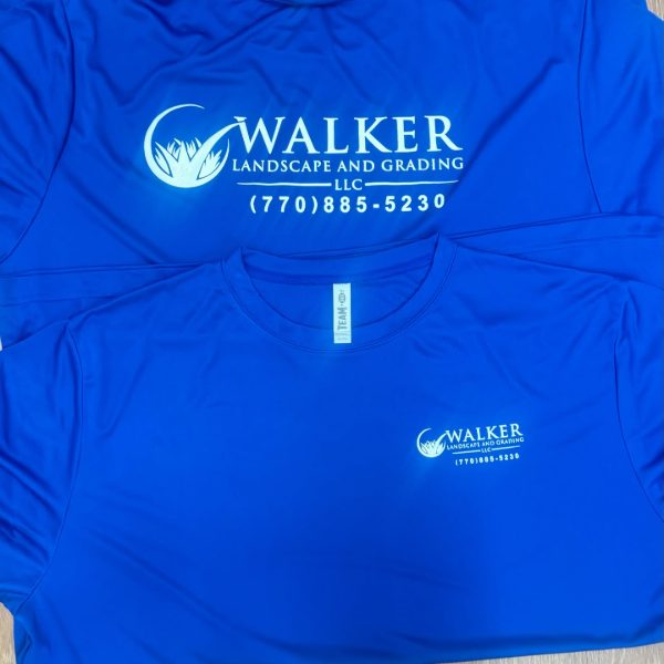 Dry fit shirts for a landscape and grading company