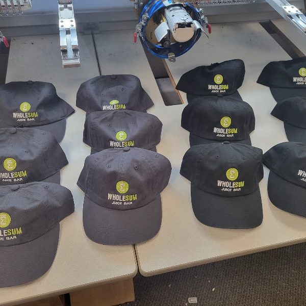 Dad hats for a juice bar