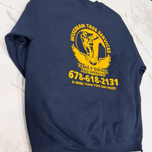 Crewneck sweatshirts for a tree service